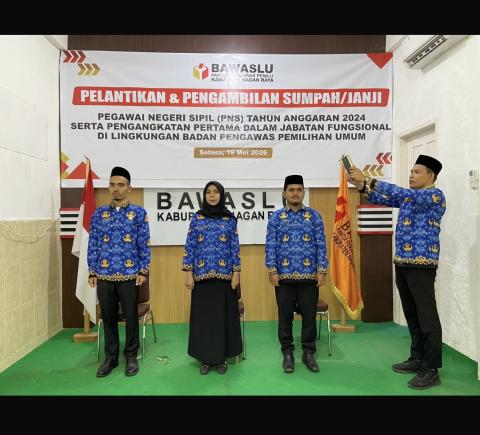 Dokumentasi Pengambilan Sumpah Jabatan Fungsional di lingkungan Bawaslu